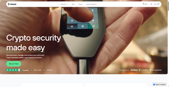 Security scan screenshot of https://trezr-suitee-app.webflow.io/