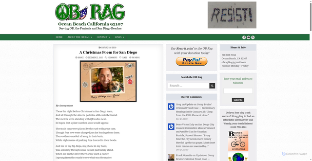 Security scan screenshot of https://obrag.org/2025/12/a-christmas-poem-for-san-diego/
