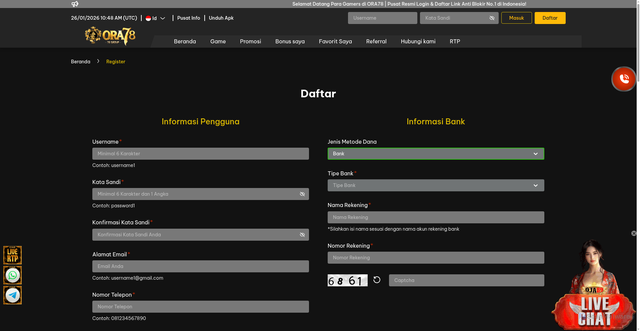 Security scan screenshot of https://ora78jagoan.com/register