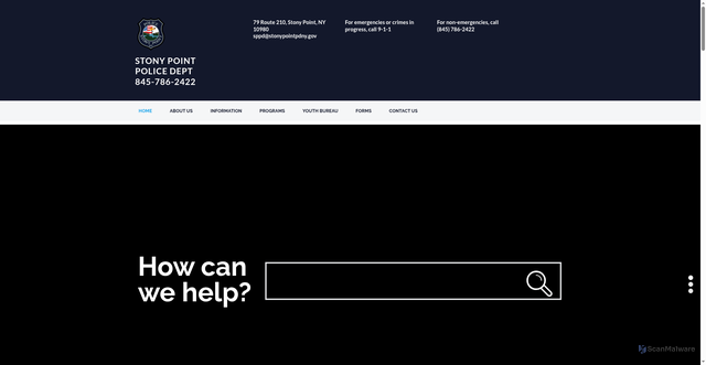 Security scan screenshot of https://stonypointpdny.gov/