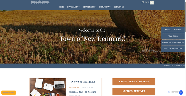 Security scan screenshot of https://townofnewdenmarkwi.gov/