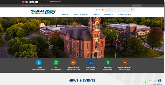 Security scan screenshot of https://www.co.nicollet.mn.us/