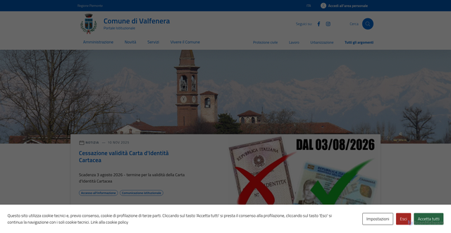 Security scan screenshot of https://comune.valfenera.at.it/