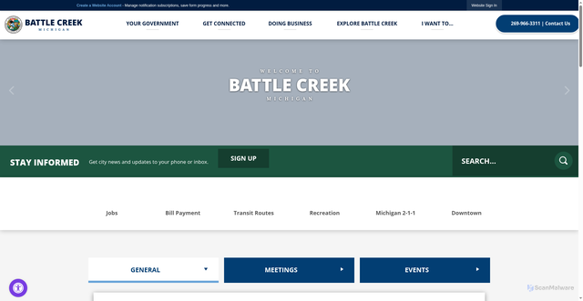 Security scan screenshot of https://battlecreekmi.gov/