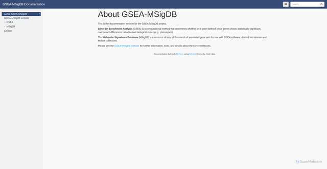 Security scan screenshot of https://docs.gsea-msigdb.org