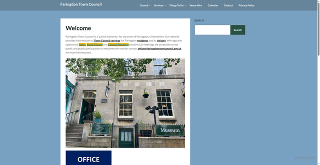 Security scan screenshot of https://www.faringdontowncouncil.gov.uk/