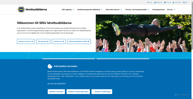 Security scan screenshot of https://www.sisuidrottsutbildarna.se/