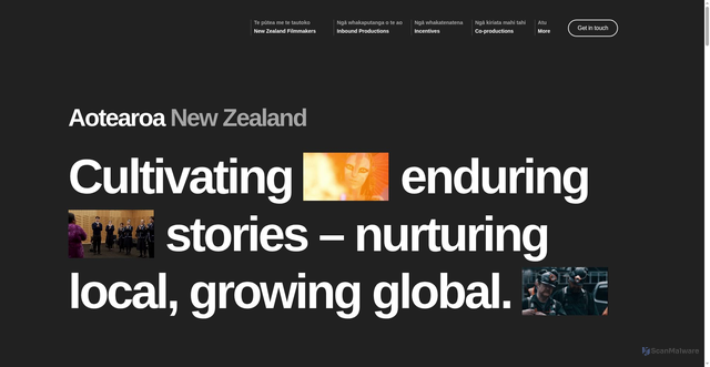 Security scan screenshot of https://www.nzfilm.co.nz/