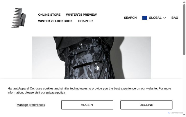 Security scan screenshot of https://harlautapparel.co/