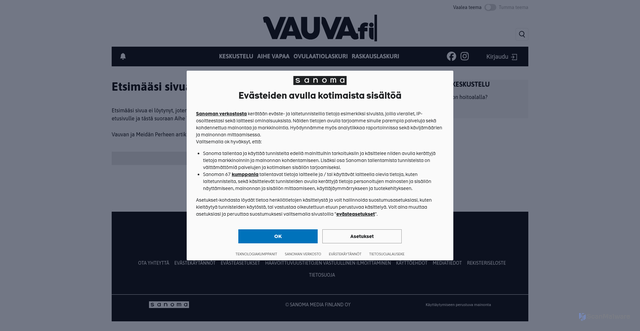 Security scan screenshot of https://www.vauva.fi/keskustelu/6306917/sanna-marin-sd-oli-vihdoin-rehellinen-myontaessaan-etta-paaministerin-virassa