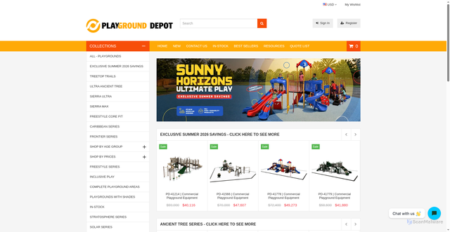 Security scan screenshot of https://playgrounddepot.com
