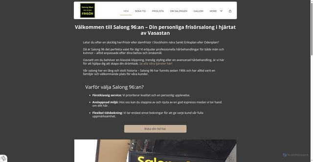 Security scan screenshot of https://salong96.se