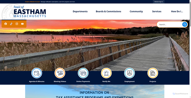 Security scan screenshot of https://eastham-ma.gov/