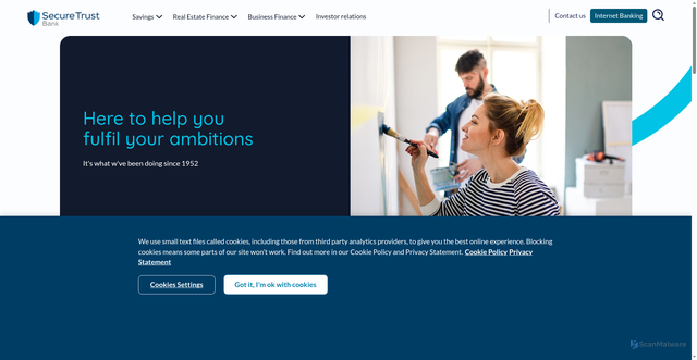 Security scan screenshot of http://securetsb.com/