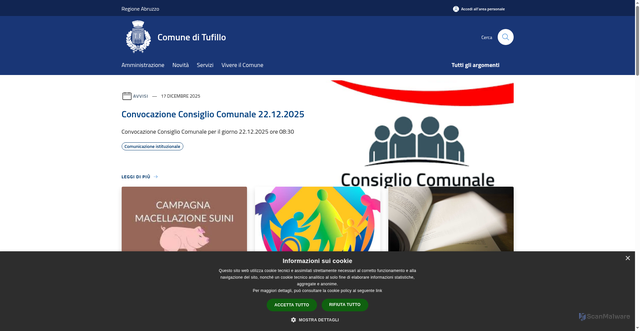 Security scan screenshot of https://www.comune.tufillo.ch.it/it