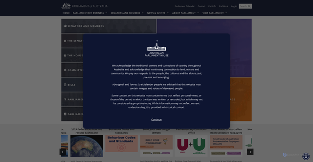 Security scan screenshot of https://www.aph.gov.au/