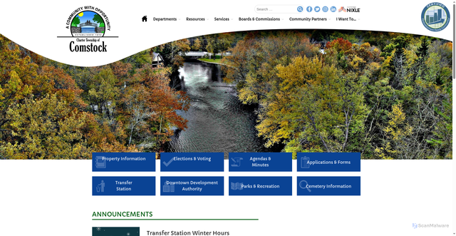 Security scan screenshot of https://comstockmi.gov/