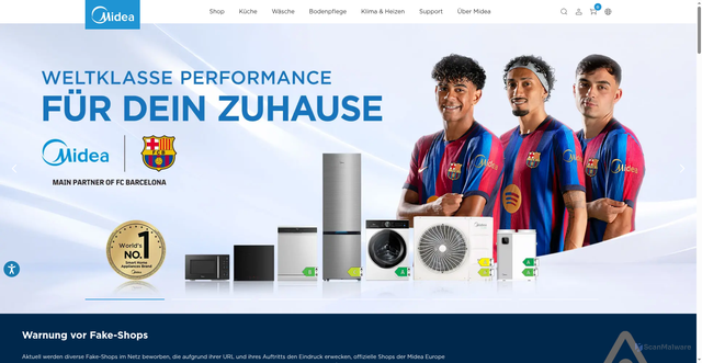 Security scan screenshot of https://web-res.midea.com