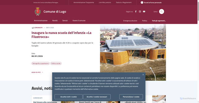 Security scan screenshot of https://www.comune.lugo.ra.it/