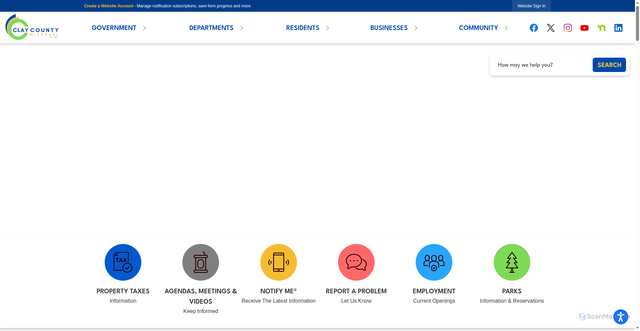 Security scan screenshot of https://claycountymo.gov/