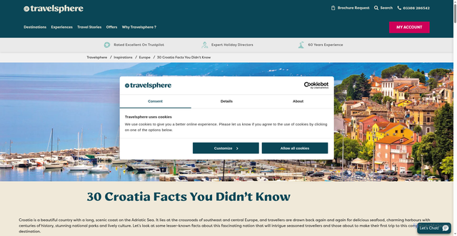 Security scan screenshot of https://www.travelsphere.co.uk/inspirations/europe/30-croatia-facts-you-didn-t-know/