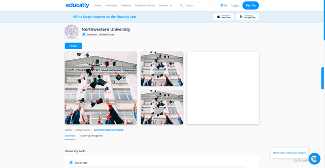 Security scan screenshot of https://www.educatly.com/university/35849/northwestern-university
