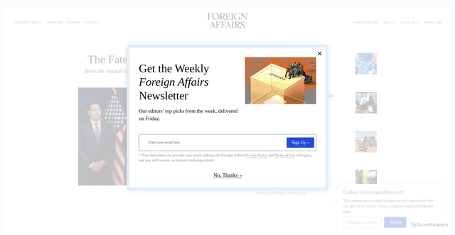 Security scan screenshot of https://foreignaffairs.com