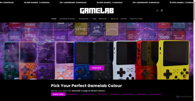 Security scan screenshot of https://gamelabusa.com