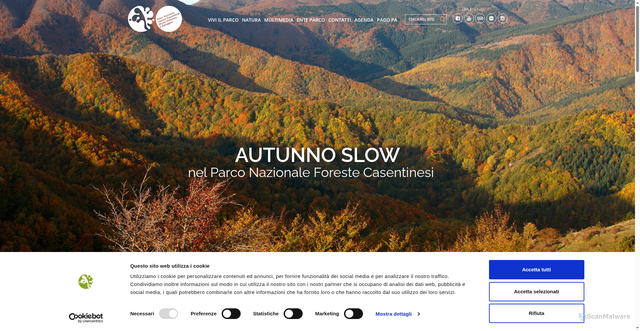 Security scan screenshot of https://www.parcoforestecasentinesi.it/