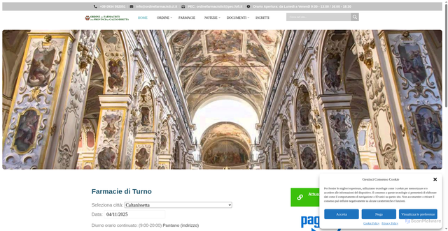 Security scan screenshot of https://www.ordinefarmacisti.cl.it/