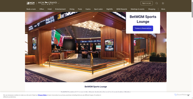 Security scan screenshot of https://mgmgranddetroit.mgmresorts.com/en/nightlife/betmgm-sports-lounge.html