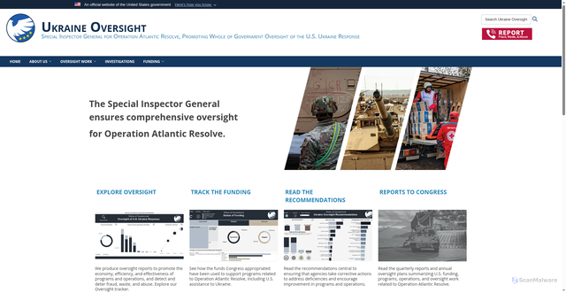 Security scan screenshot of https://www.ukraineoversight.gov/