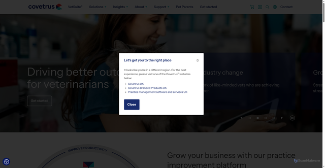 Security scan screenshot of https://auth.covetrus.com