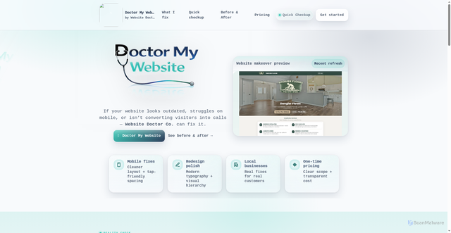 Security scan screenshot of https://doctormywebsite.pages.dev/