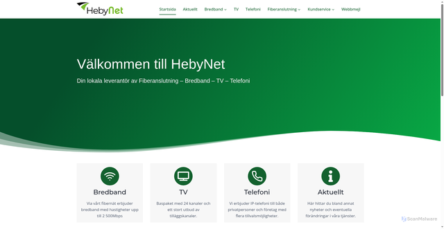 Security scan screenshot of https://hebynet.se