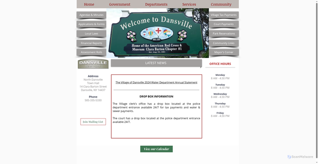 Security scan screenshot of https://www.villageofdansvilleny.gov/
