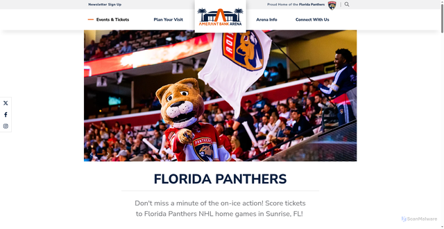Security scan screenshot of https://www.amerantbankarena.com/florida-panthers