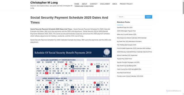 Security scan screenshot of https://christophermlongr.pages.dev/ohyhn-social-security-payment-schedule-2025-dates-and-times-qbuyr/