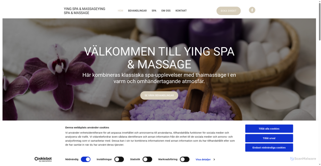 Security scan screenshot of https://yingspaomassage.se