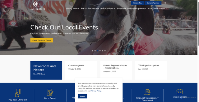 Security scan screenshot of https://www.lincolnca.gov/