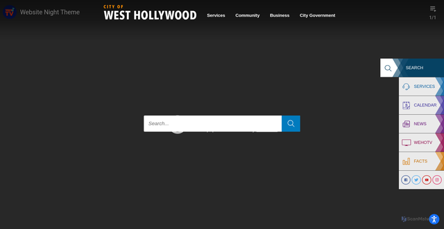 Security scan screenshot of https://www.weho.org/