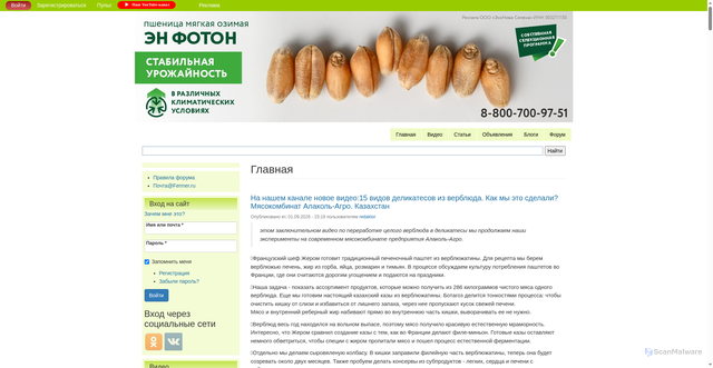Security scan screenshot of https://fermer.ru