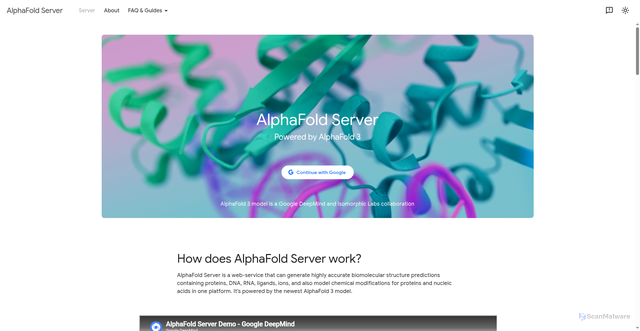 Security scan screenshot of https://alphafoldserver.com