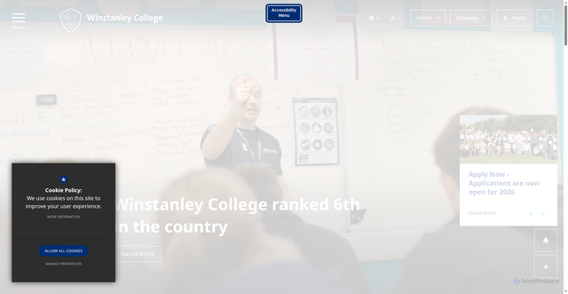 Security scan screenshot of https://www.winstanley.ac.uk/
