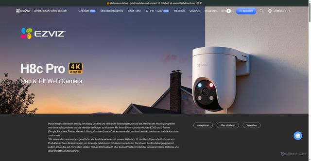 Security scan screenshot of https://ezvizlife.com