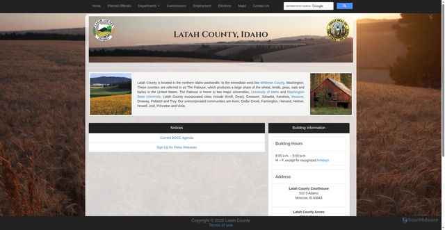 Security scan screenshot of https://latahcountyid.gov/