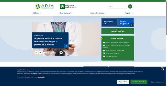 Security scan screenshot of https://www.ariaspa.it