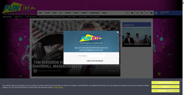 Security scan screenshot of https://fun107.com/tom-bergeron-haverhill-radio-massachusetts-visit/