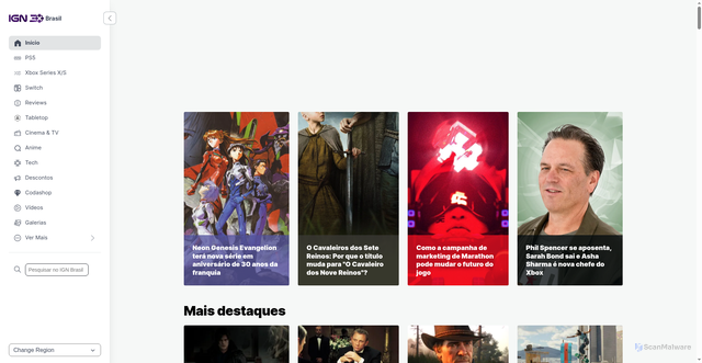 Security scan screenshot of https://br.ign.com
