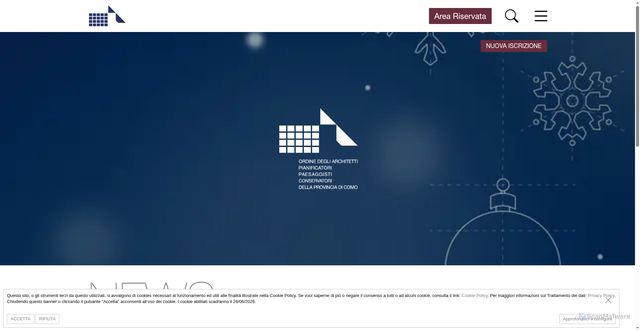 Security scan screenshot of https://www.ordinearchitetticomo.it/it